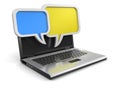 Laptop and speech bubbles (clipping path included)