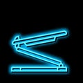 laptop stand neon glow icon illustration