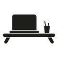 Laptop stand table icon simple vector. Business laptop