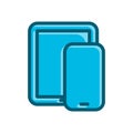Laptop storage blue icon vector illustration isolated on white background Royalty Free Stock Photo