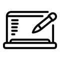 Laptop stylus icon outline vector. Design pad Royalty Free Stock Photo
