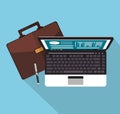 Laptop suitcase and Worktime design Royalty Free Stock Photo