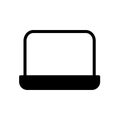 Laptop symbol flat black line icon, Vector Illustration