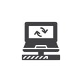 Laptop sync icon vector Royalty Free Stock Photo