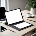 Realistic laptop screen mockup design template Royalty Free Stock Photo