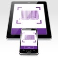 Bar Code Scanner - Tablet and SmartPhone Royalty Free Stock Photo