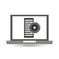 laptop technology cpu gear icon graphic Royalty Free Stock Photo