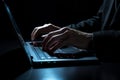 Laptop technology hand