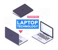 Laptop technology - modern vector colorful isometric illustration Royalty Free Stock Photo