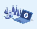Laptop telemedicine service with tube tests