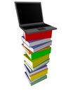 Laptop on top books