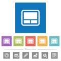Laptop touchpad flat white icons in square backgrounds