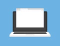 Laptop in trendy flat style with browser window. Open display. Front view. Web site screen template. Web window screen mockup.