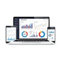 Modern business analytics dashboard on multiple devices Royalty Free Stock Photo