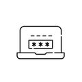 Laptop user account profile login. Pixel perfect icon Royalty Free Stock Photo