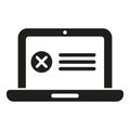 Laptop user ban icon simple vector. Digital expel