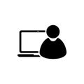 Laptop, user icon. One of set web icons