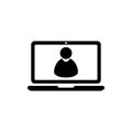 Laptop, user icon. One of set web icons