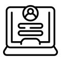 Laptop user icon outline vector. Account form