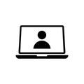 Laptop user icon vector. Vector web design