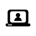 Laptop with user silhouette style icon