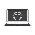 Laptop with users group icon