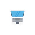 Laptop vector flat colour icon Royalty Free Stock Photo