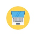 Laptop vector flat colour icon Royalty Free Stock Photo