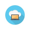 Laptop vector flat colour icon Royalty Free Stock Photo