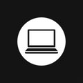 Laptop vector icon, vector illustration, flat design Royalty Free Stock Photo