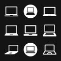 Laptop vector icon, vector illustration, flat design Royalty Free Stock Photo