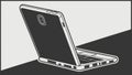 Laptop vector, portable computer, work and technology device, notebook art Generative AI Royalty Free Stock Photo