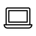 Laptop vector thin line  icon Royalty Free Stock Photo