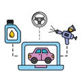 Laptop vehicle diagnostic automotive service