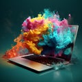 Laptop with vibrant cloudy colors