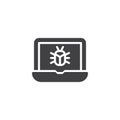 Laptop virus vector icon