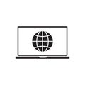 Laptop web network icon. Flat illustration of Laptop web networ icon isolated on white background
