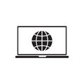 Laptop web network icon. Flat illustration of Laptop web networ icon isolated on white background Royalty Free Stock Photo