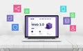 Laptop with Web 3.0 presentation