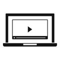 Laptop webinar icon, simple style