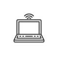 Laptop wifi signal line icon