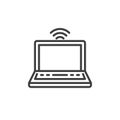 Laptop wifi signal line icon