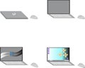 laptop and the windows simple vector in four icon