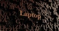 Laptop - Wooden 3D rendered letters/message