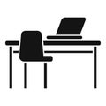 Laptop workplace icon simple vector. Office sit Royalty Free Stock Photo