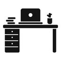 Laptop workspace icon simple vector. Office work Royalty Free Stock Photo