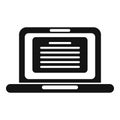 Laptop writing icon simple vector. Pen write