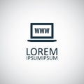 Laptop www icon simple flat element Royalty Free Stock Photo