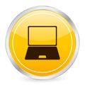 Laptop yellow circle icon