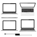 Laptops with blank screen isolated Royalty Free Stock Photo